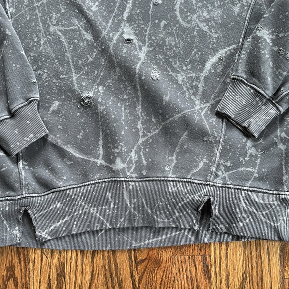 Aerie x Keith Haring NYC Dark Gray Art to Wear Grunge Distressed Sweatshirt XS - Picture 6 of 11